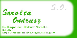 sarolta ondrusz business card